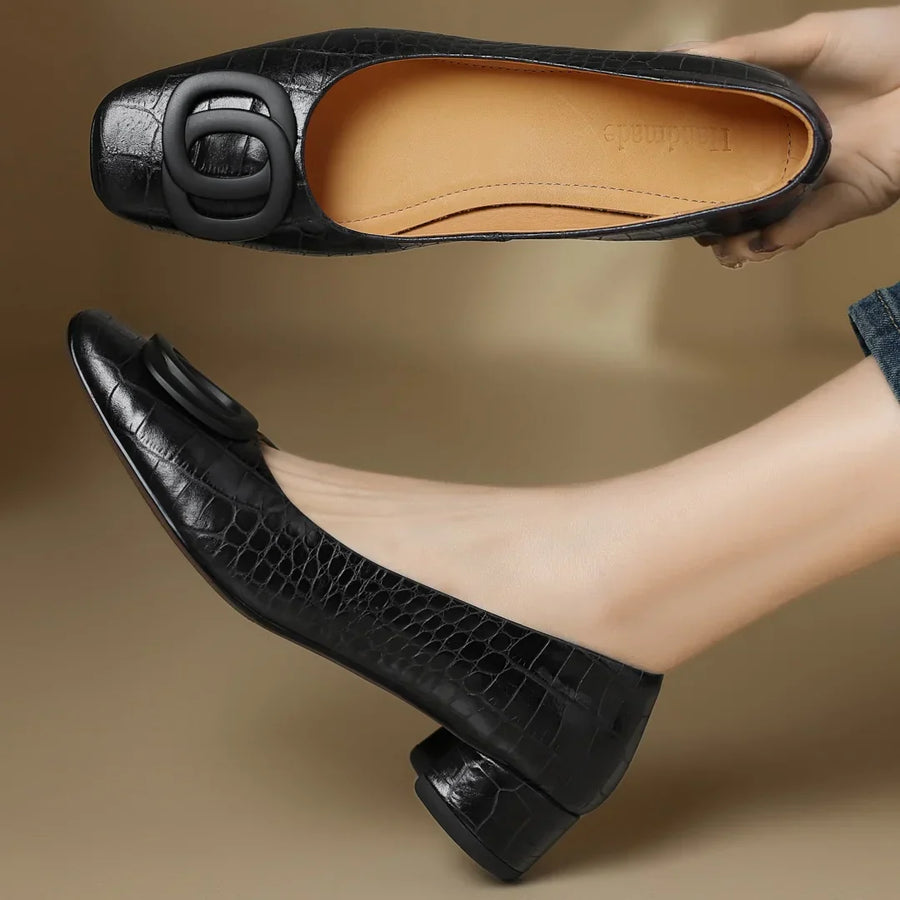 Opium Croc Leather Flats