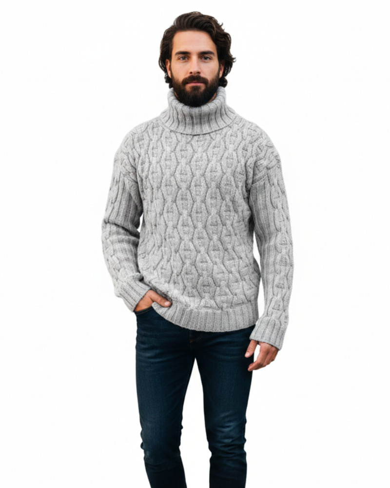 Kenzo Cortese | Men's Cable Knit Turtleneck Sweater