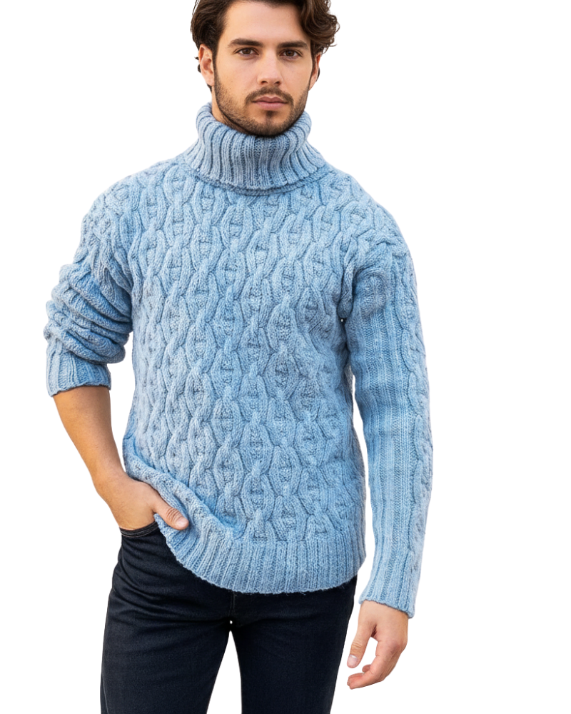 Kenzo Cortese | Men's Cable Knit Turtleneck Sweater