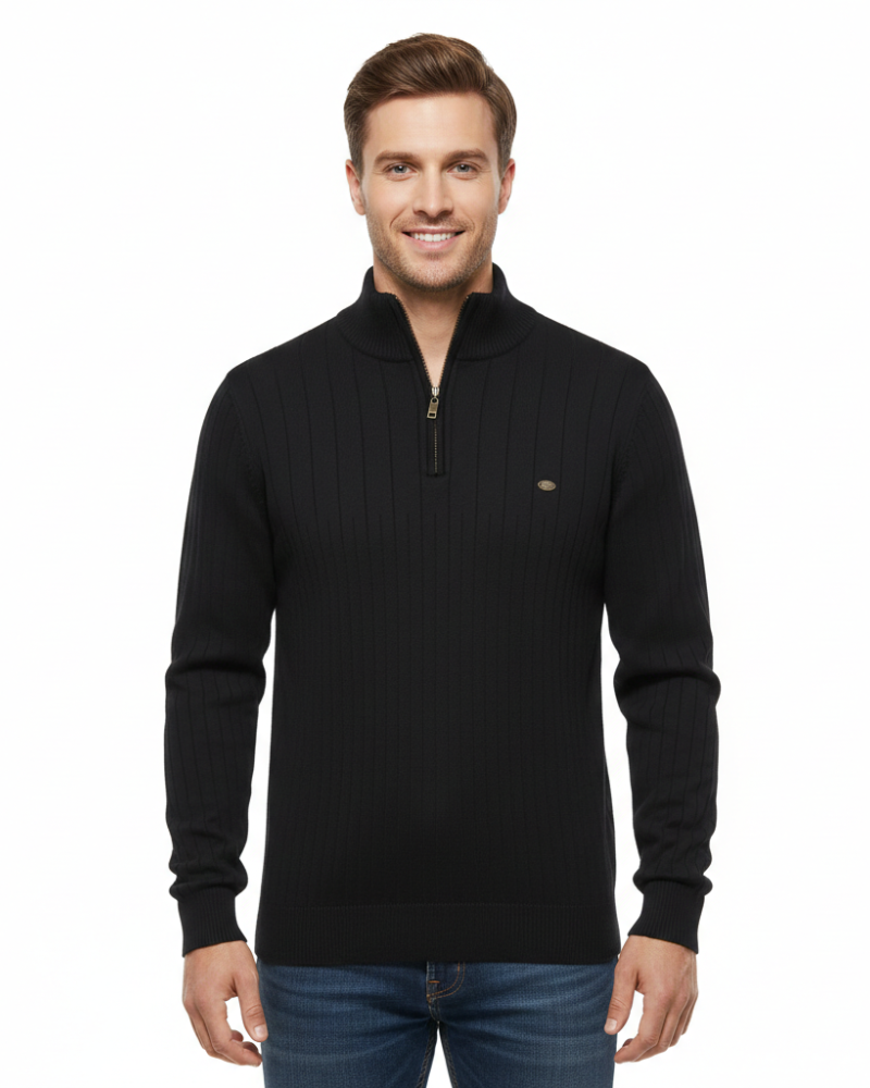 Simon | Men's Textured Half-Zip Sweater