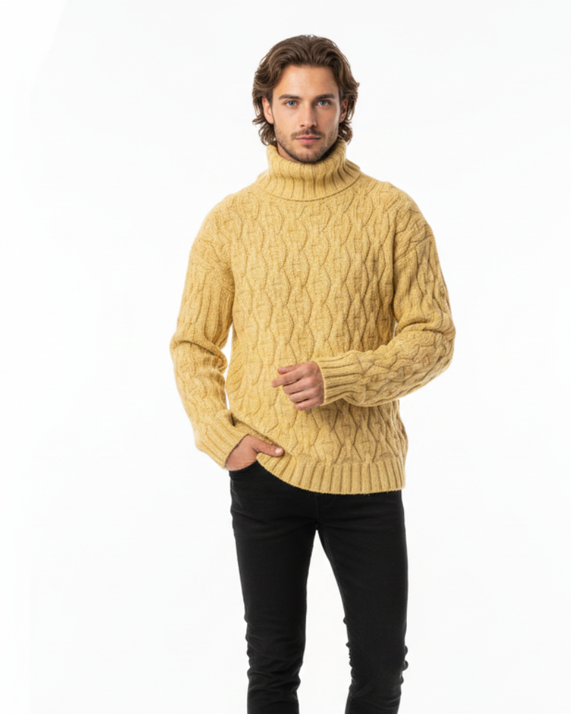 Kenzo Cortese | Men's Cable Knit Turtleneck Sweater