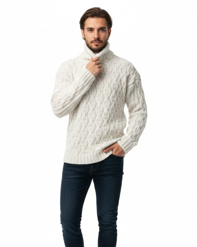 Kenzo Cortese | Men's Cable Knit Turtleneck Sweater