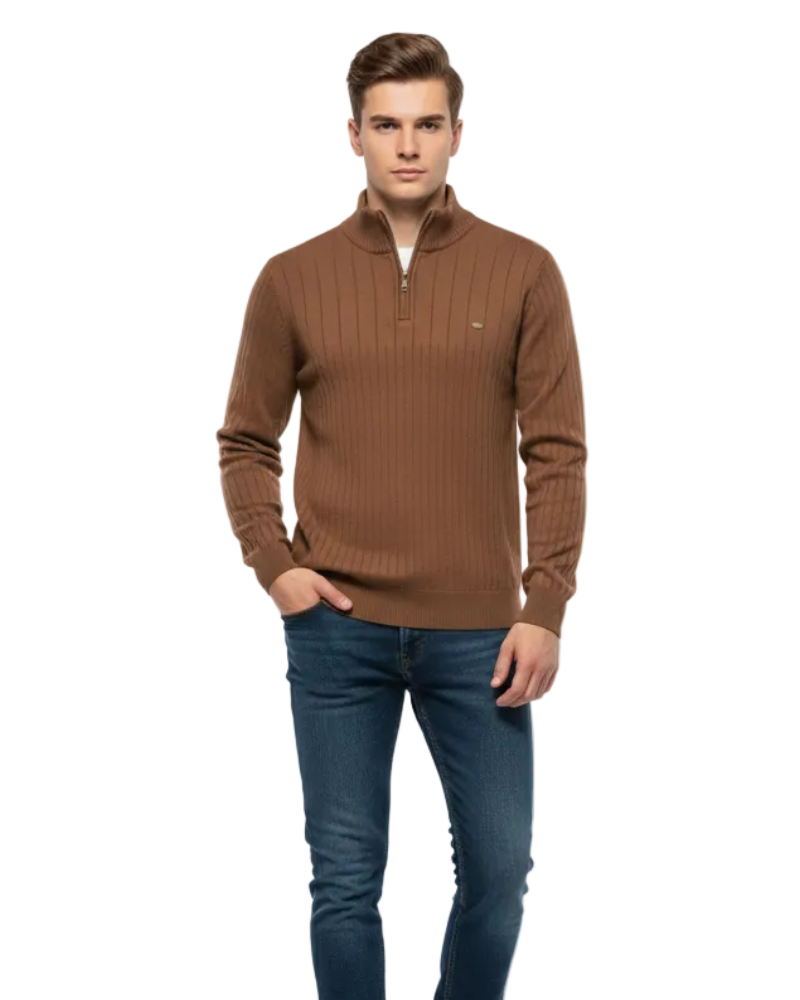 Simon | Men's Textured Half-Zip Sweater