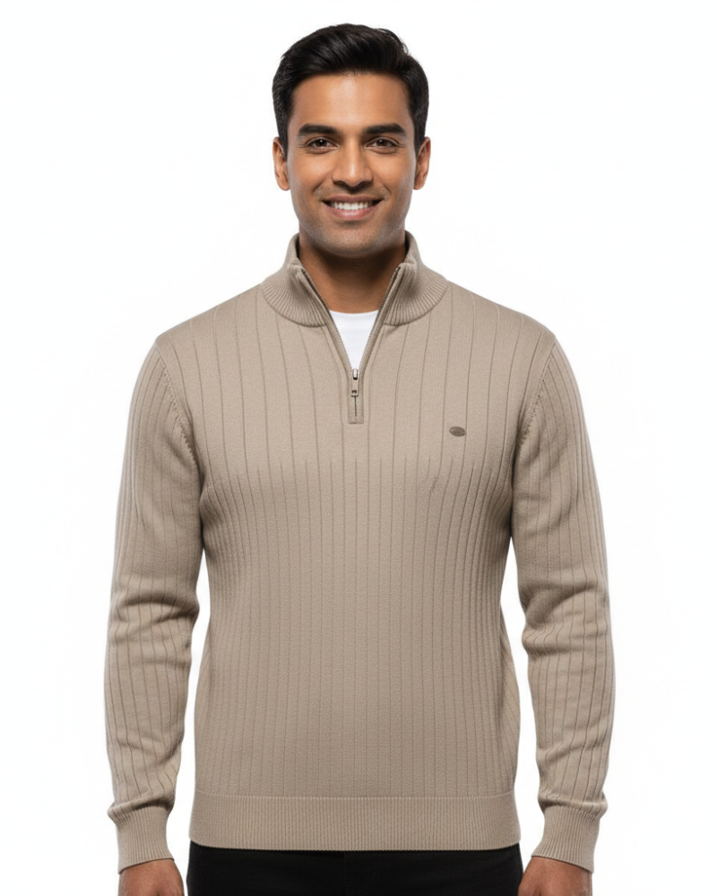 Simon | Men's Textured Half-Zip Sweater