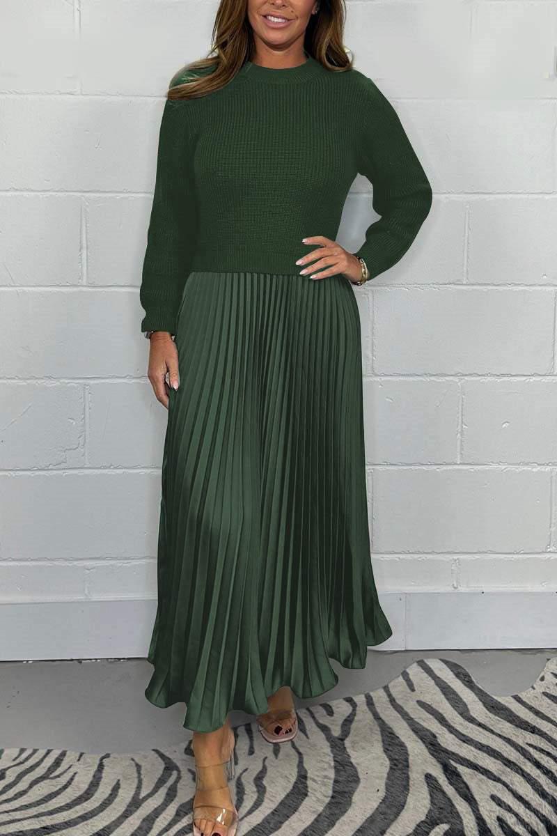 Claudia - Robe longue avec pull et jupe plissée