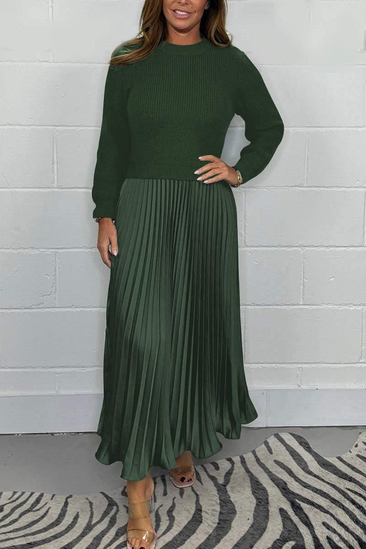 Claudia - Robe longue avec pull et jupe plissée