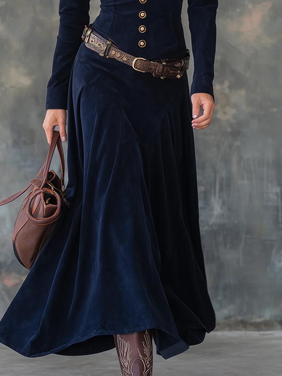 Milana | Robe longue fendue en suédine