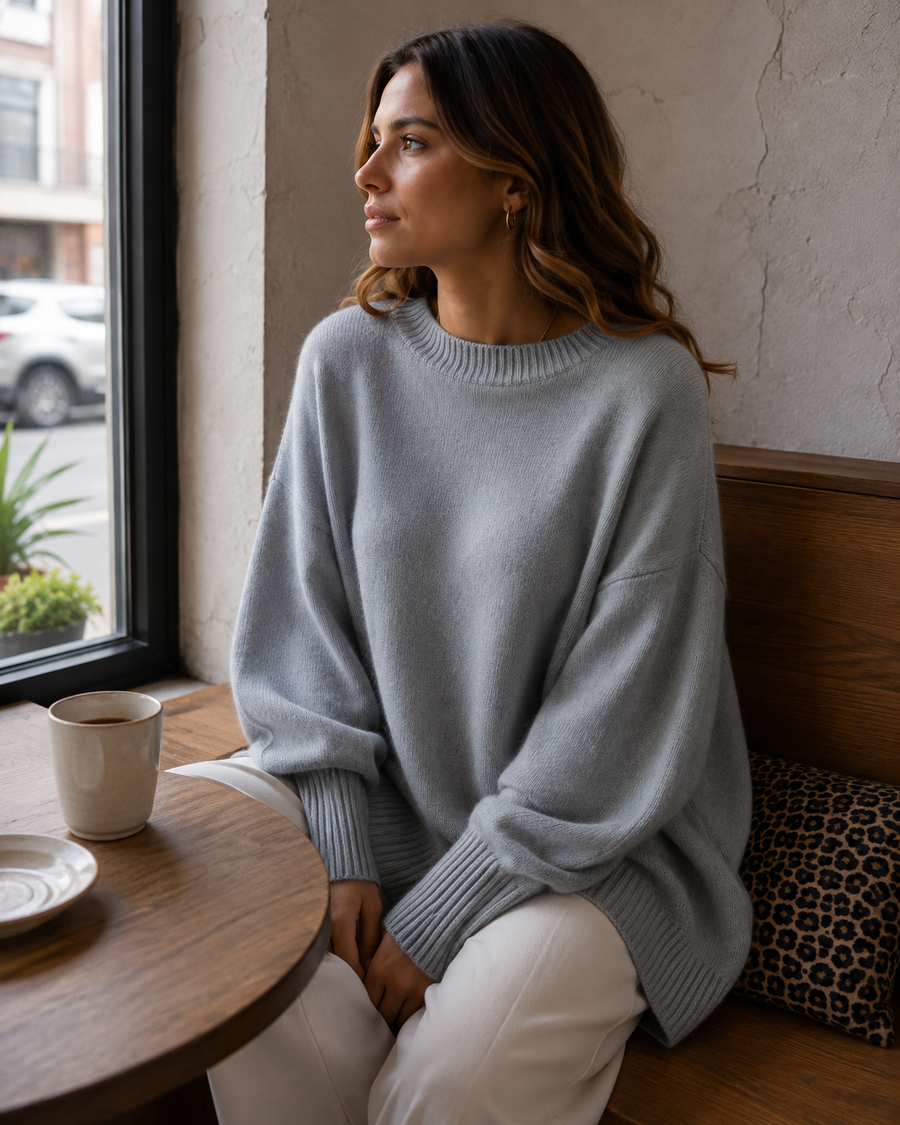Blythe Women's Pullover Poncho – Soft Knit, Batwing Sleeves & Asymmetrical Hem