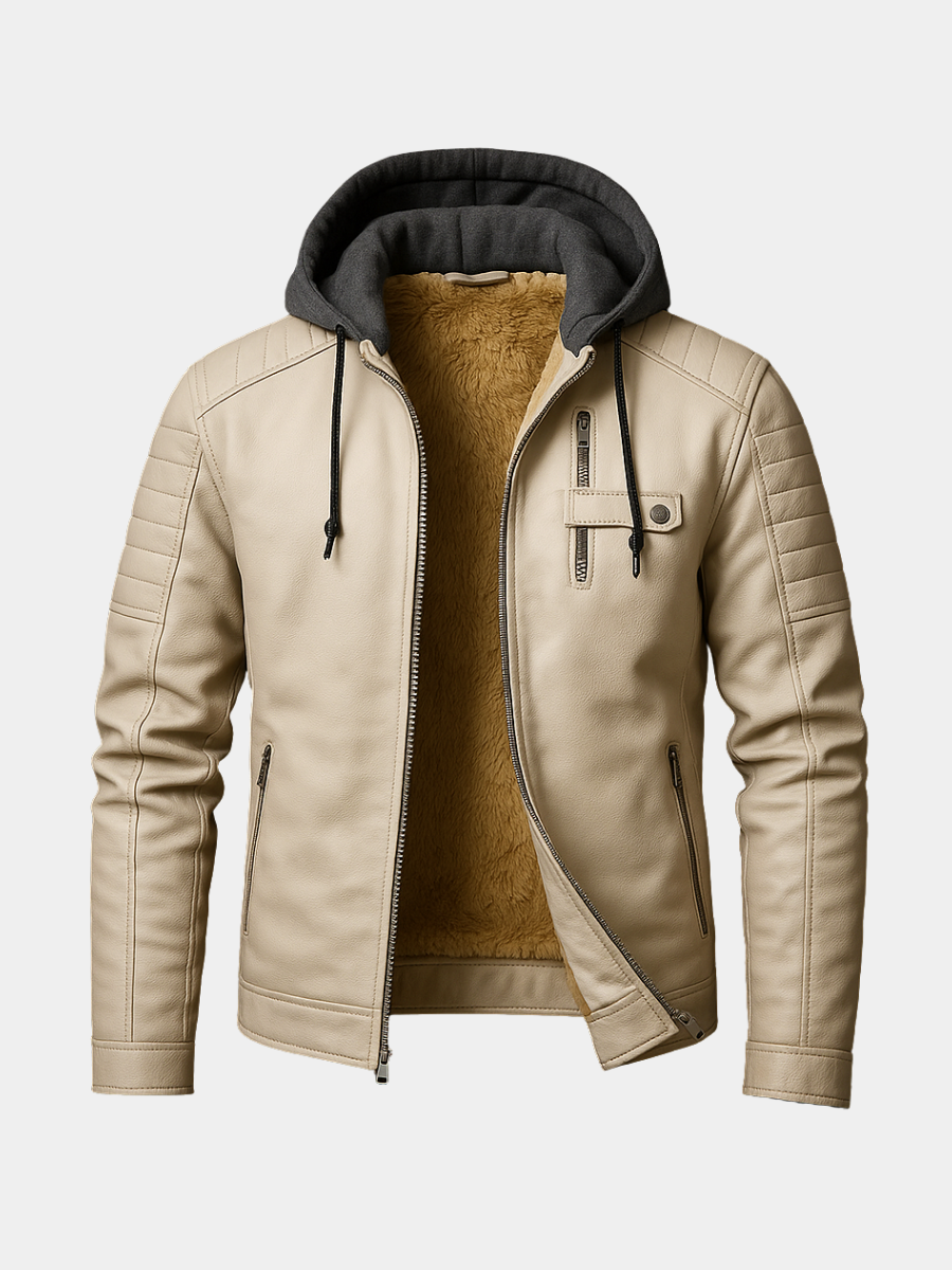 Toby | Hooded Leather Jacket