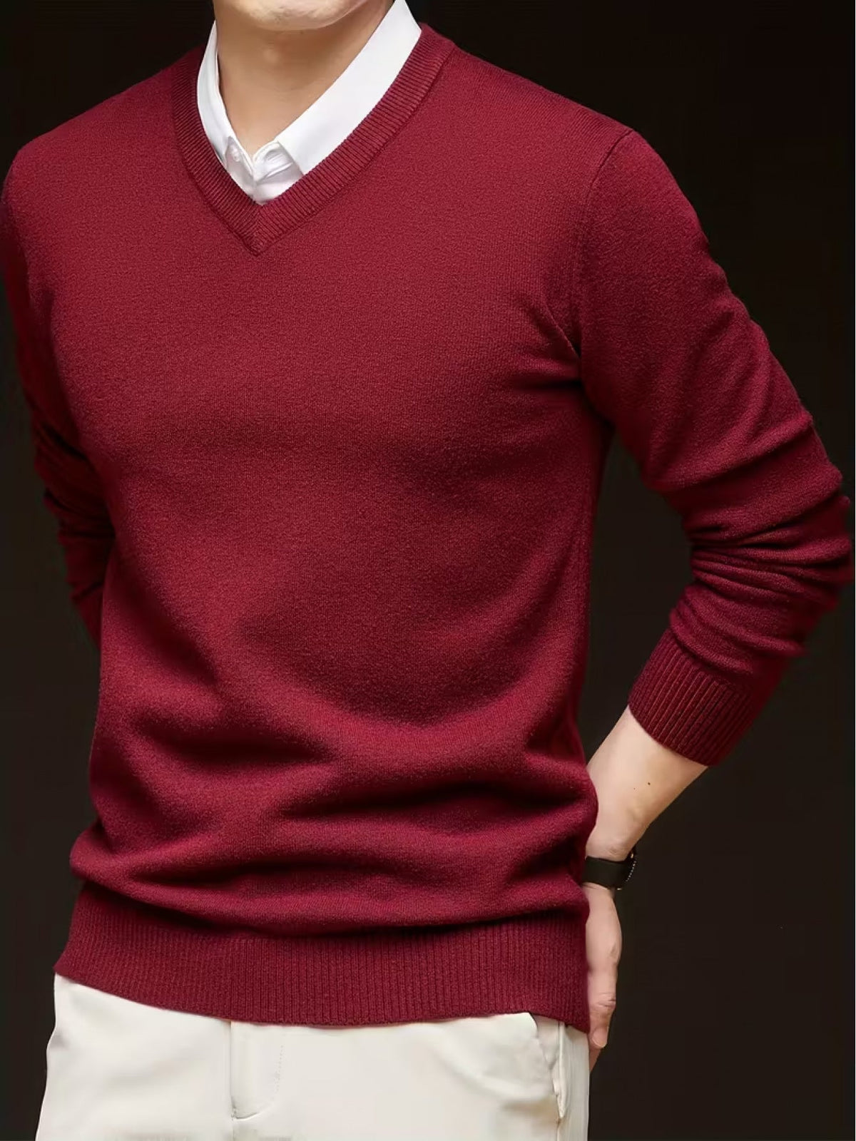 Aldwyn | Men's Cozy V-Neck Pullover Sweater