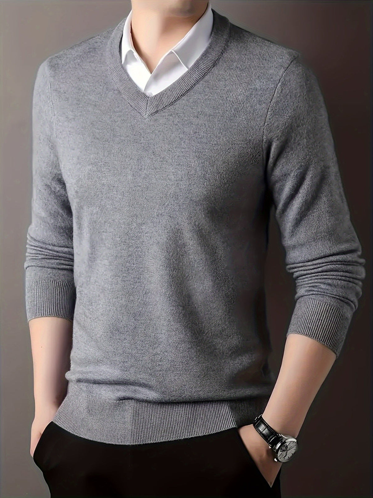 Aldwyn | Men's Cozy V-Neck Pullover Sweater