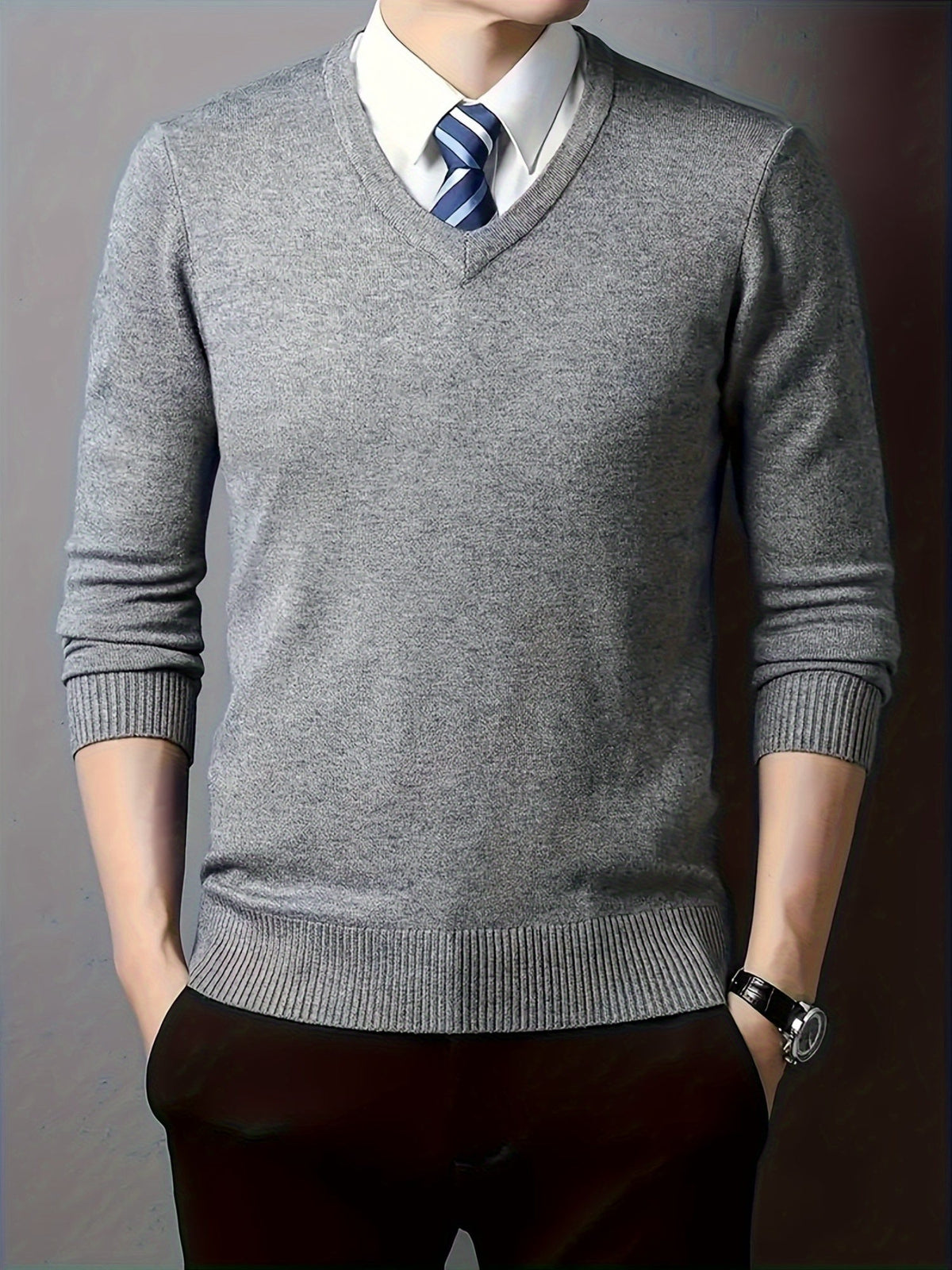 Aldwyn | Men's Cozy V-Neck Pullover Sweater