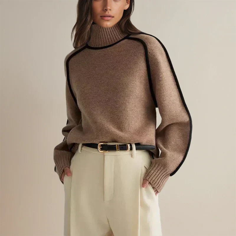 Faylin | Modern Turtleneck Knit Sweater