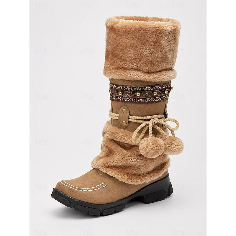 Arveth | Women's Fur-Trimmed Mid-Calf Boots