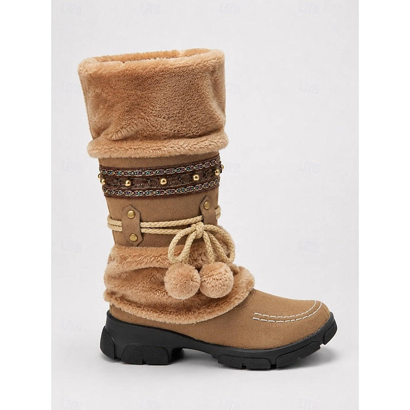 Arveth | Women's Fur-Trimmed Mid-Calf Boots