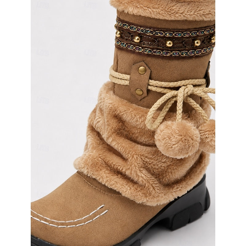 Arveth | Women's Fur-Trimmed Mid-Calf Boots