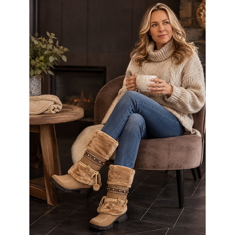 Arveth | Women's Fur-Trimmed Mid-Calf Boots