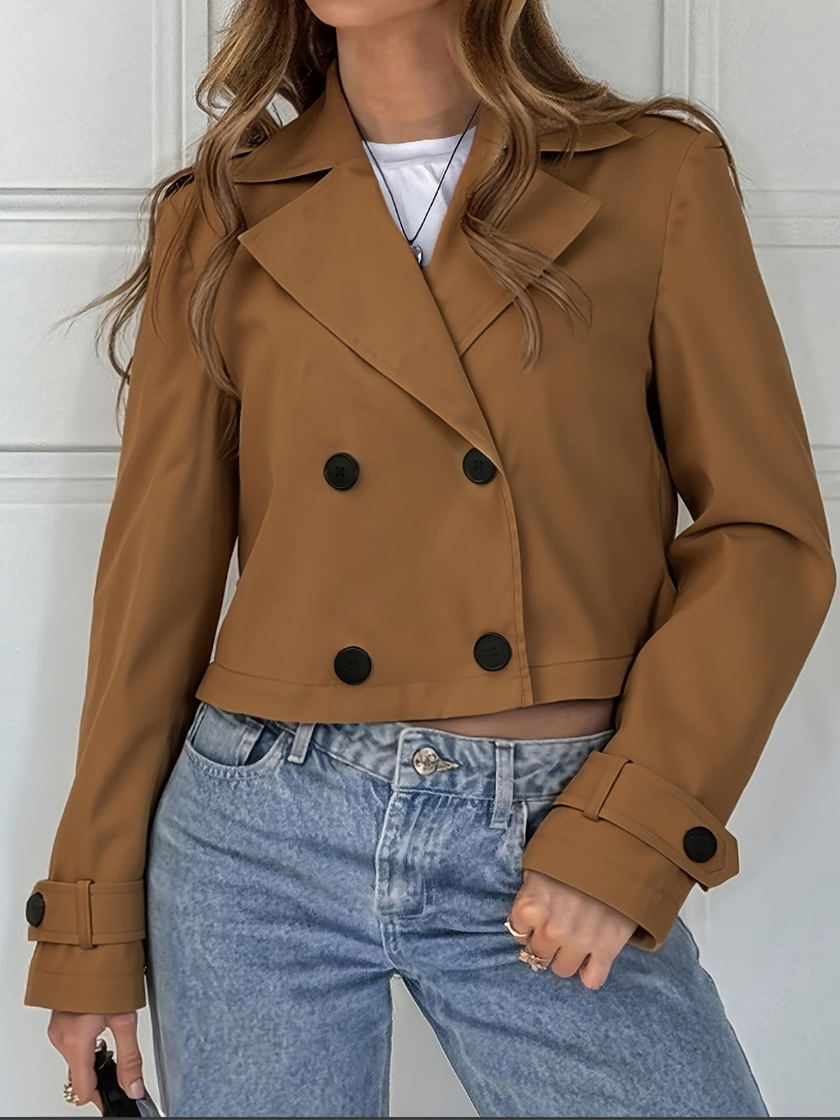 Wren | Women's Brown Tailored Pea Coat