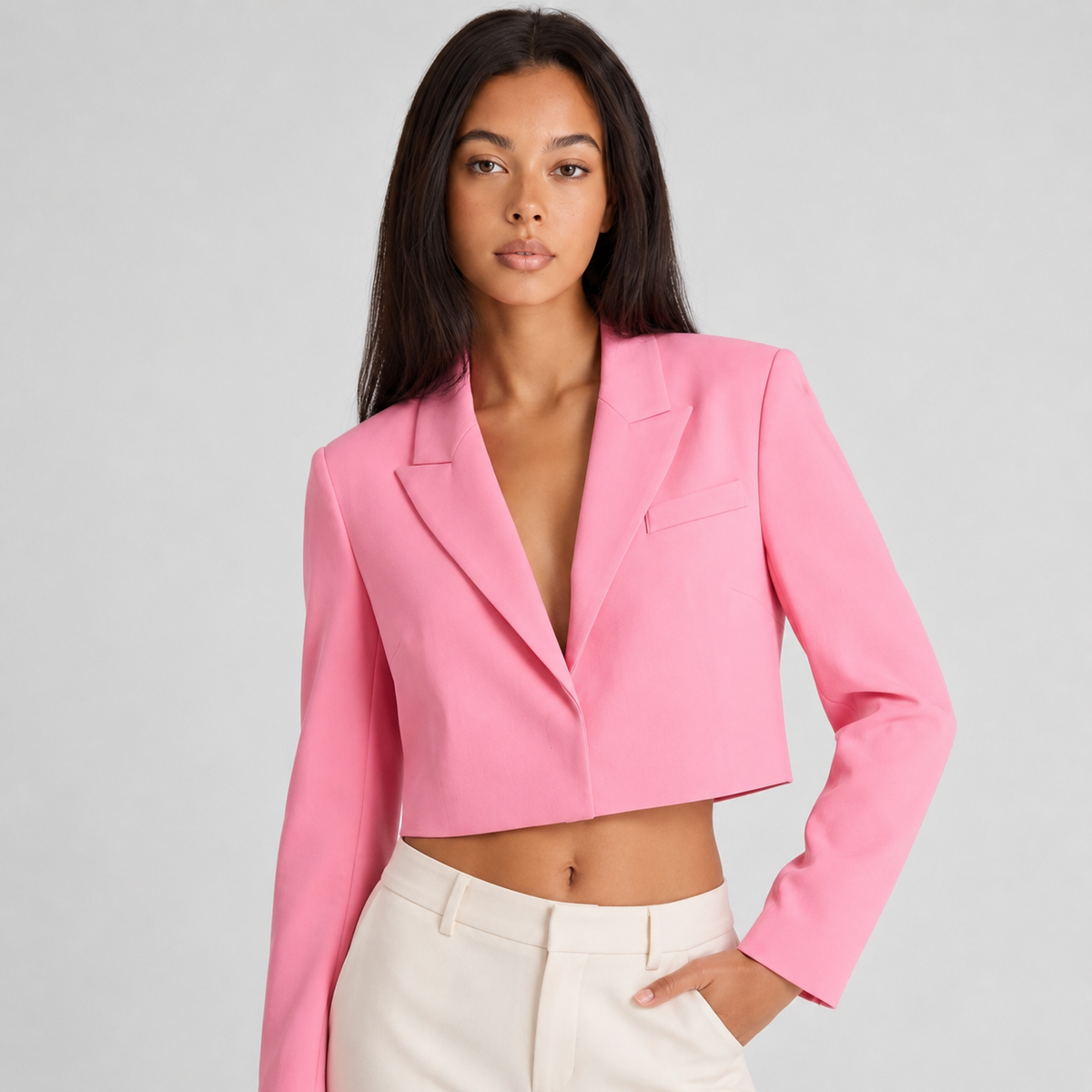 Elouise | Women's Cropped Lapel Collar Tailored Blazer
