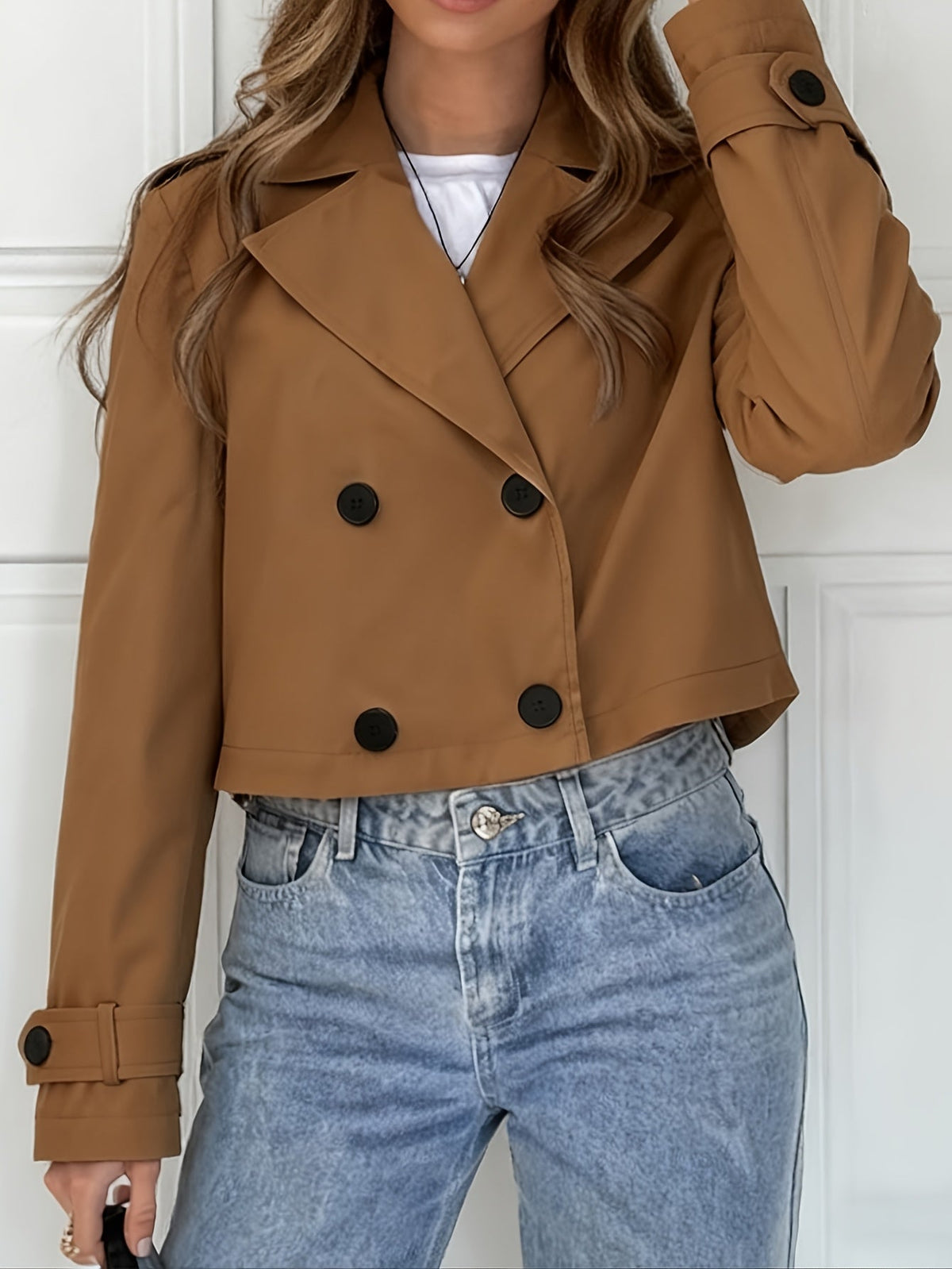 Wren | Women's Brown Tailored Pea Coat