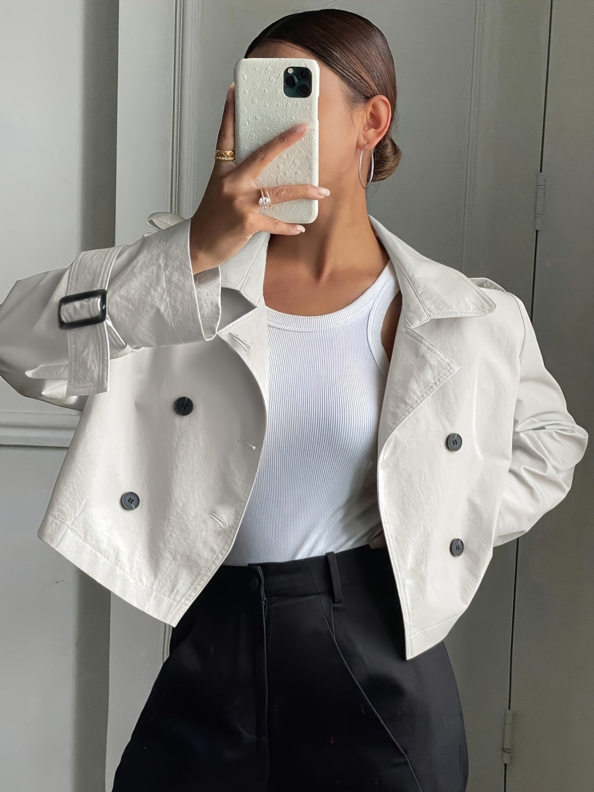 Josephine | Women's Khaki Twill Pea Coat