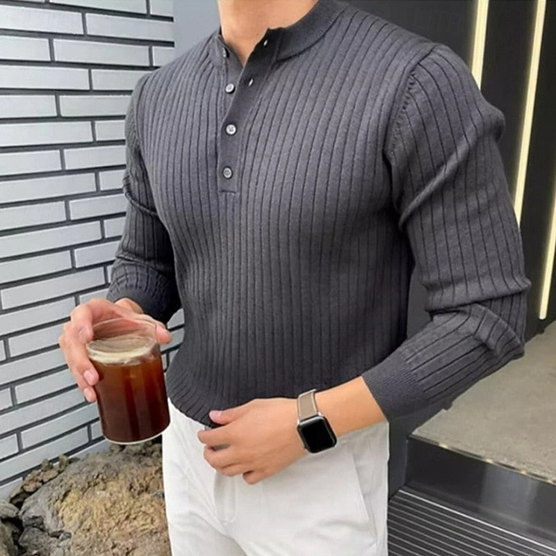 Brennick | Men's Cozy Henley Sweater