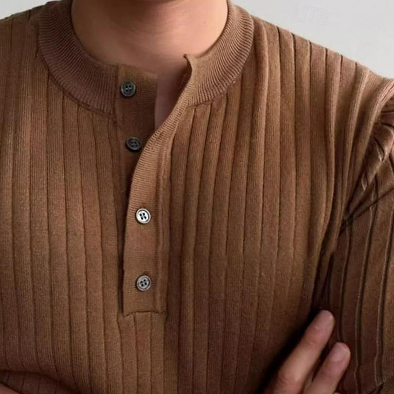 Brennick | Men's Cozy Henley Sweater