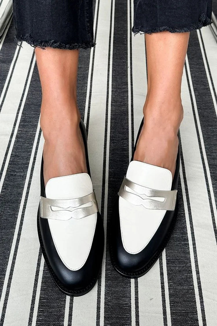 Brielle | Women's Monochrome Black & White Loafers