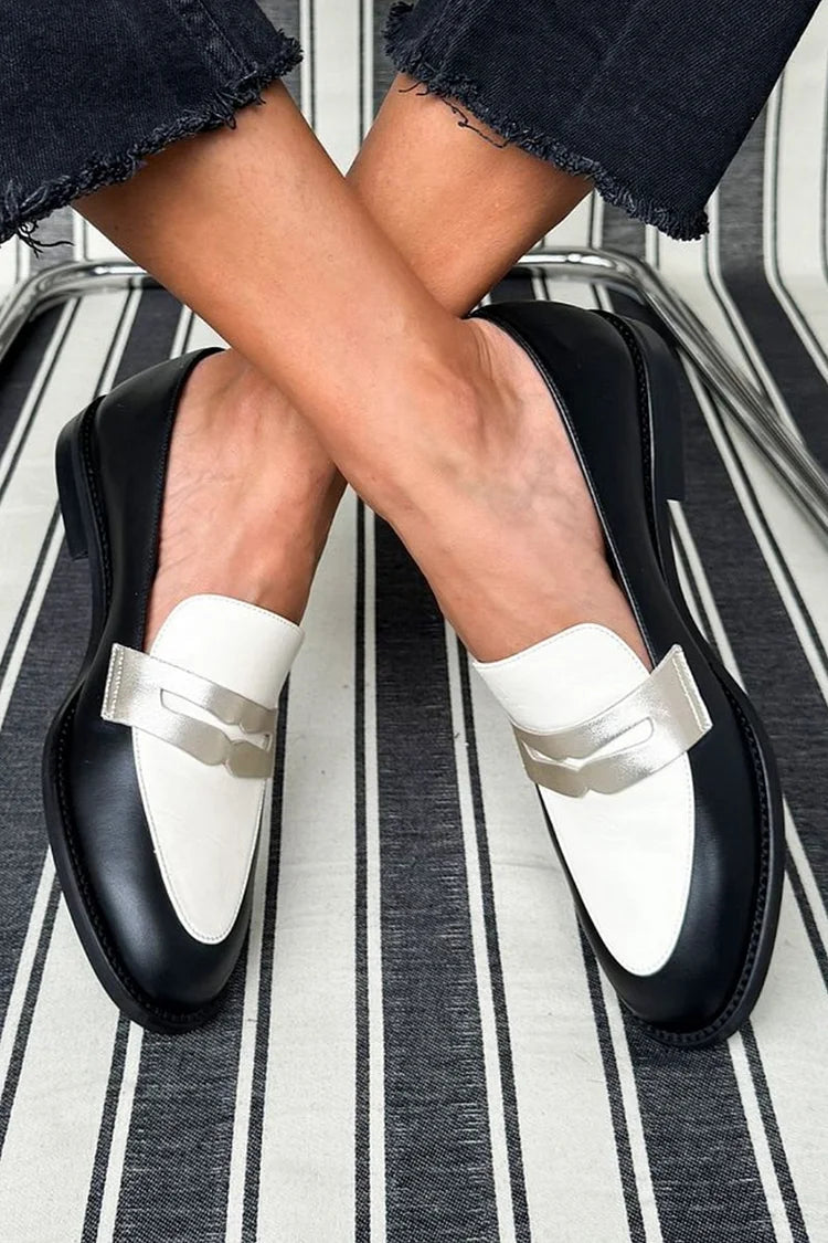 Brielle | Women's Monochrome Black & White Loafers