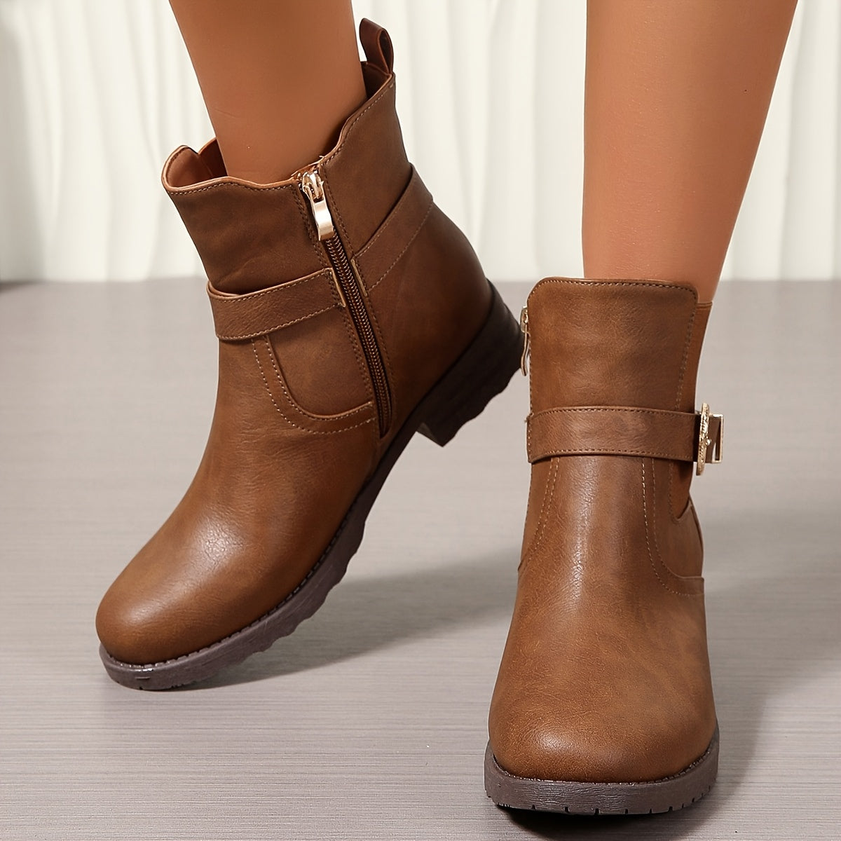 Jemima | Women's Buckle Western Ankle Boots