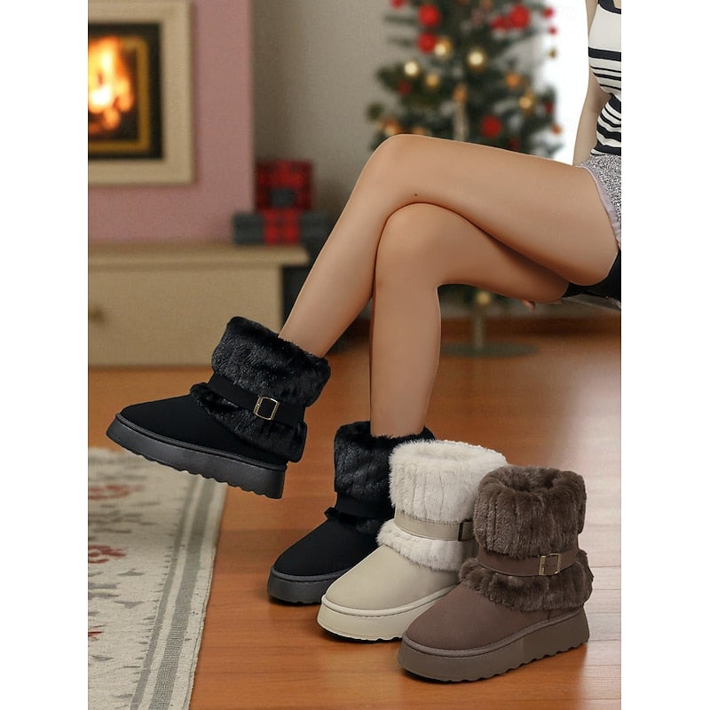 Brynelle | Women's Fur-Collar Winter Ankle Boots