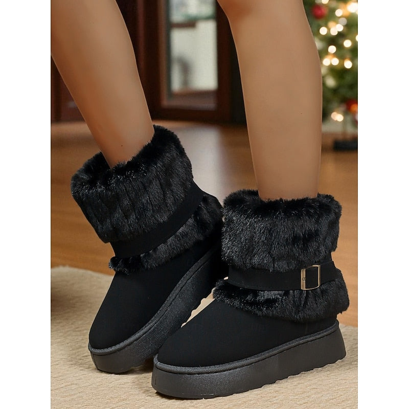 Brynelle | Women's Fur-Collar Winter Ankle Boots