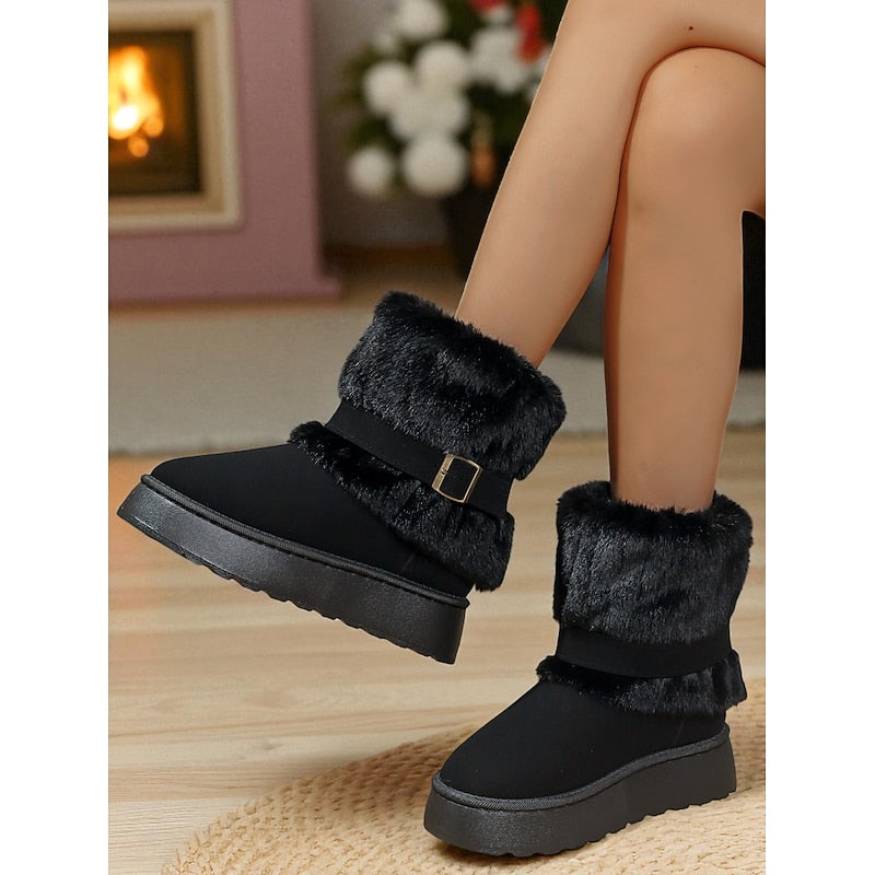 Brynelle | Women's Fur-Collar Winter Ankle Boots