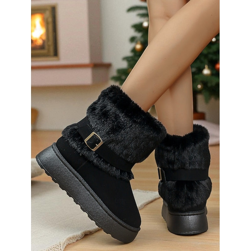 Brynelle | Women's Fur-Collar Winter Ankle Boots