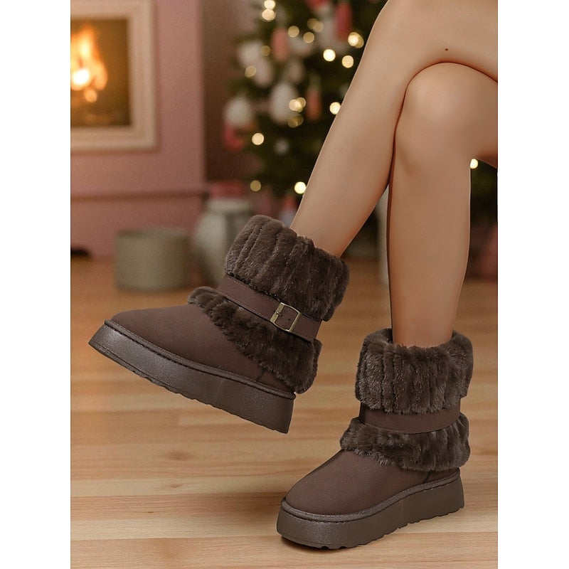 Brynelle | Women's Fur-Collar Winter Ankle Boots