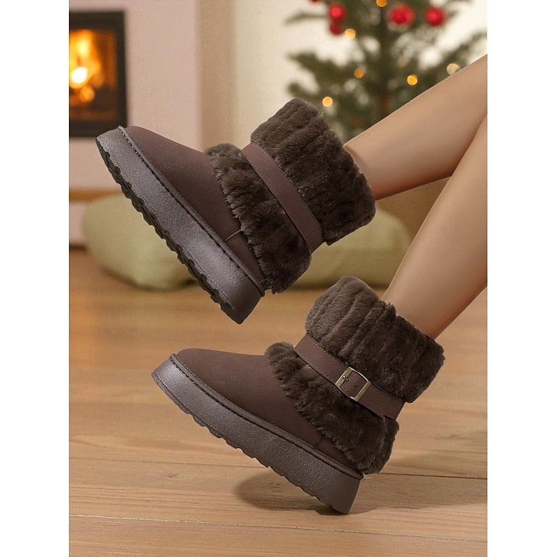Brynelle | Women's Fur-Collar Winter Ankle Boots