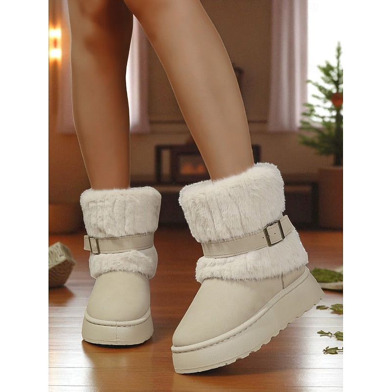 Brynelle | Women's Fur-Collar Winter Ankle Boots