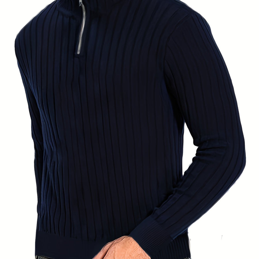 Caldris | Men's Warm Slim Fit Quarter-Zip Sweater
