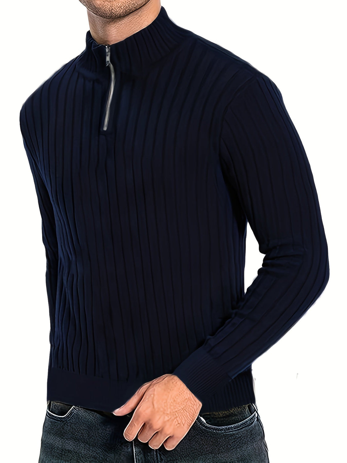 Caldris | Men's Warm Slim Fit Quarter-Zip Sweater