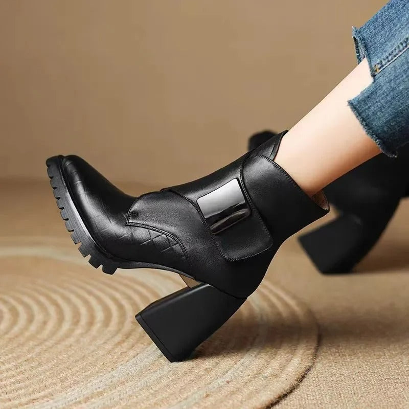 Ava | Women's Chunky Platform Buckle Ankle Boots