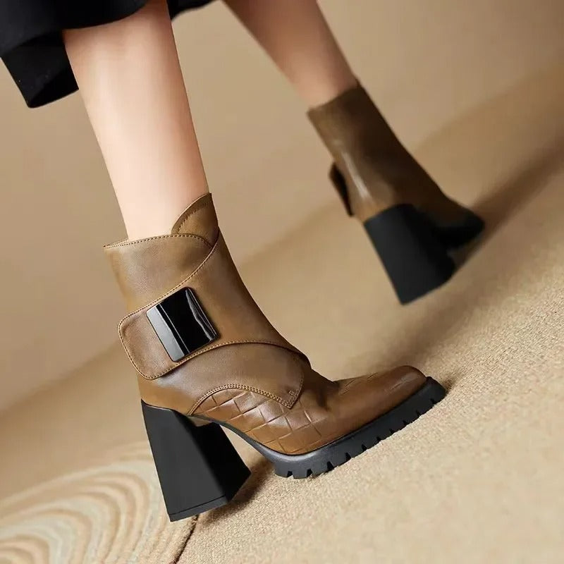 Ava | Women's Chunky Platform Buckle Ankle Boots