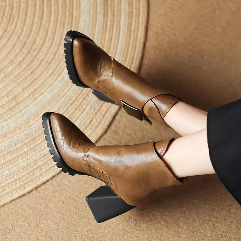 Ava | Women's Chunky Platform Buckle Ankle Boots