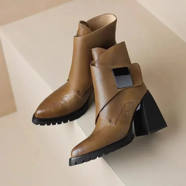 Ava | Women's Chunky Platform Buckle Ankle Boots