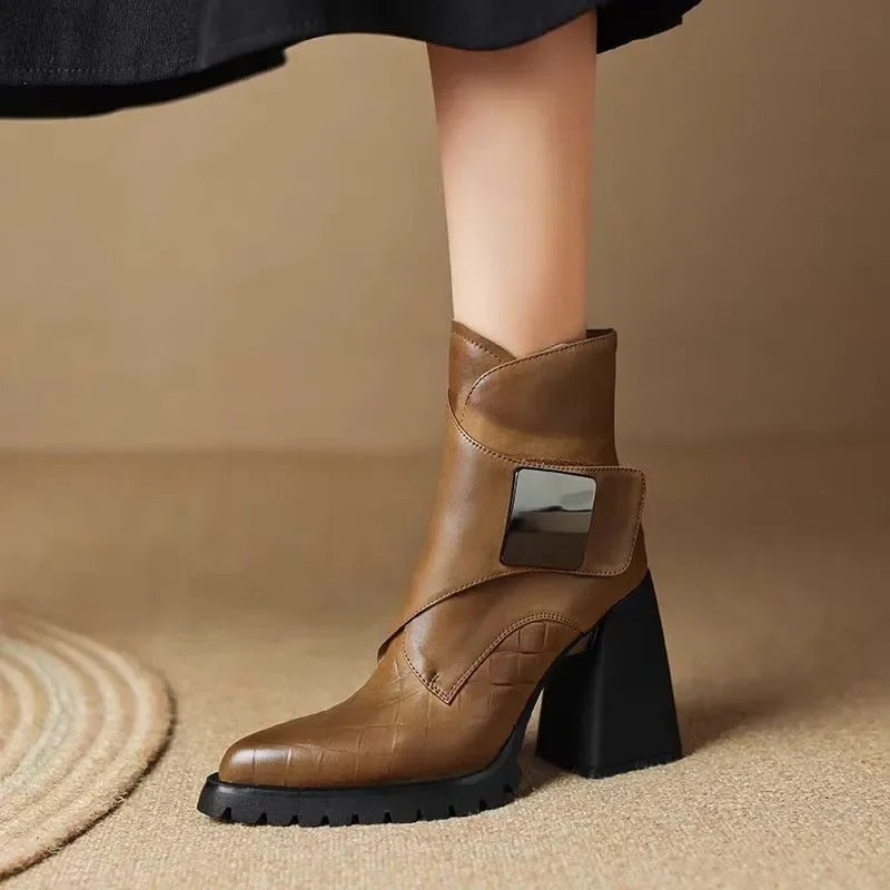 Ava | Women's Chunky Platform Buckle Ankle Boots