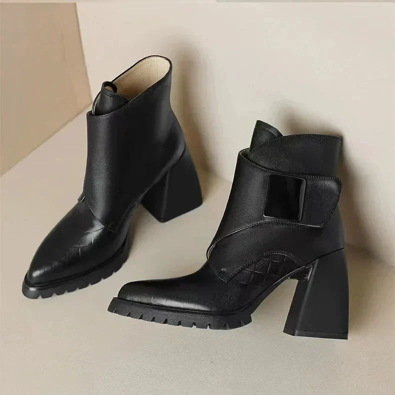 Ava | Women's Chunky Platform Buckle Ankle Boots