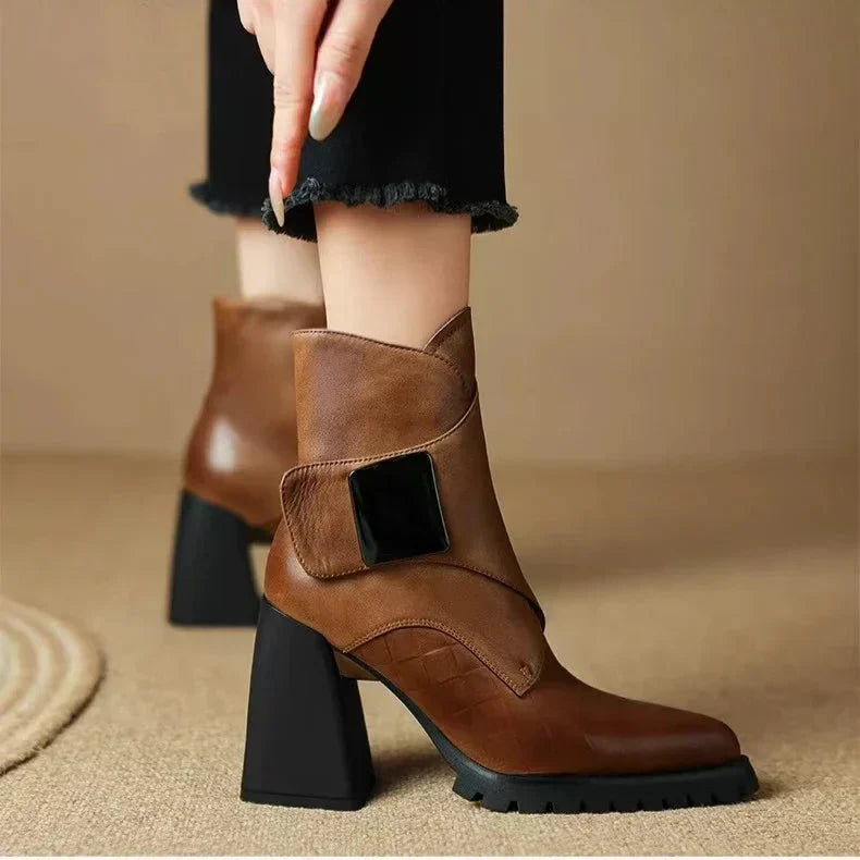 Ava | Women's Chunky Platform Buckle Ankle Boots