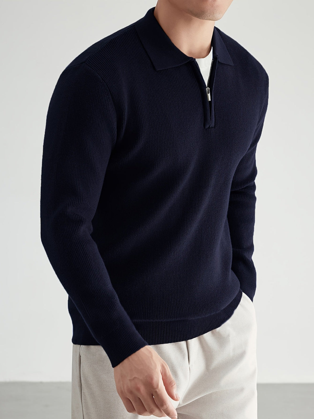 Callum | Men's Warm Quarter-Zip Collared Sweater