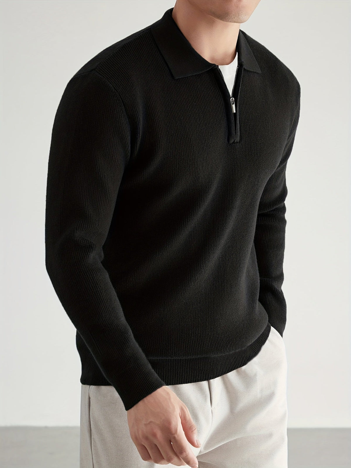 Callum | Men's Warm Quarter-Zip Collared Sweater