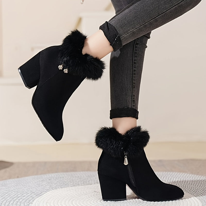 Calenna | Women's Fur-Trim Ankle Boots