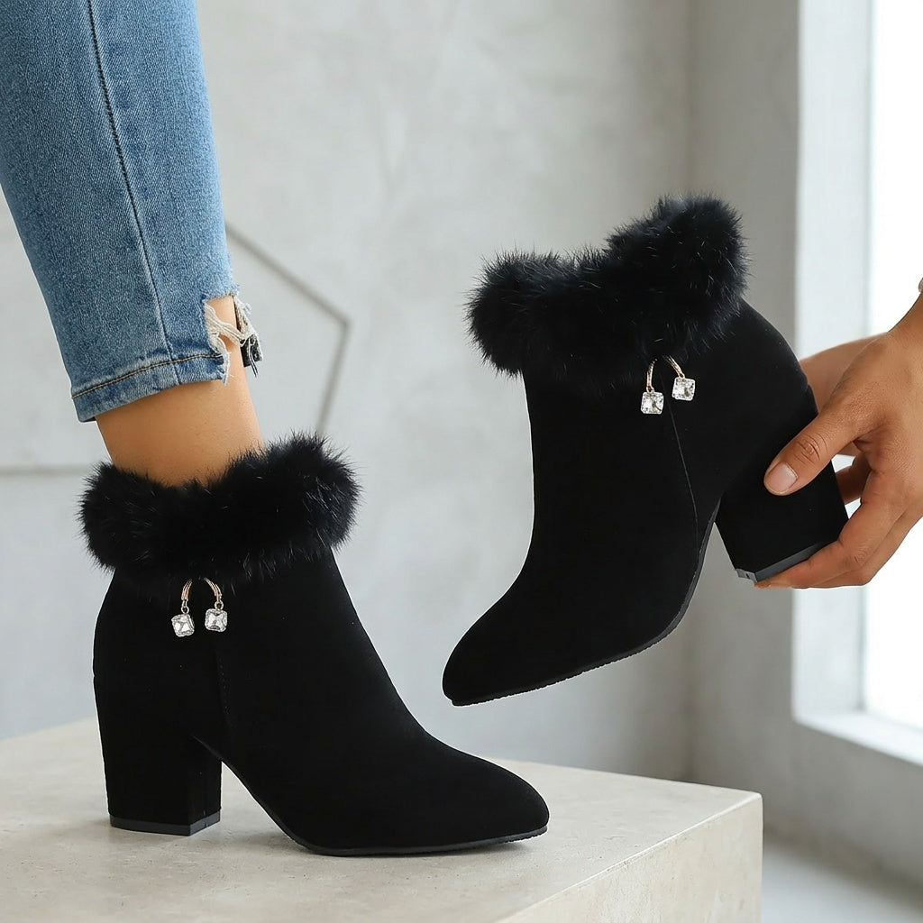 Calenna | Women's Fur-Trim Ankle Boots
